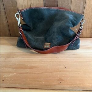 Dooney & Bourke Red and Brown Leather Accent